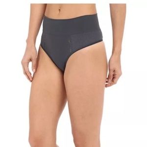 SPANX LOUNGE HOORAY THONG STEEL GRAY NWT